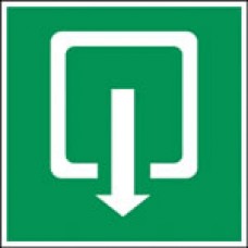 Pictogram voor armatuur uit pijl naar beneden (300 x 150 mm.)